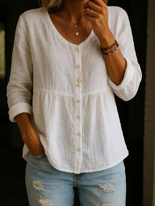 WOMEN'S CASUAL V - NECK LONG SLEEVE SUMMER BLOUSE - Zarino Newstyle