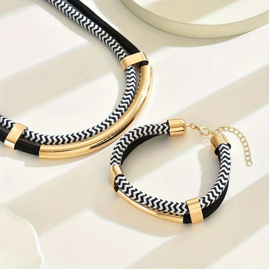 WOMEN'S CHAIN LINK NECKLACE & BRACELET SET - Zarino Newstyle