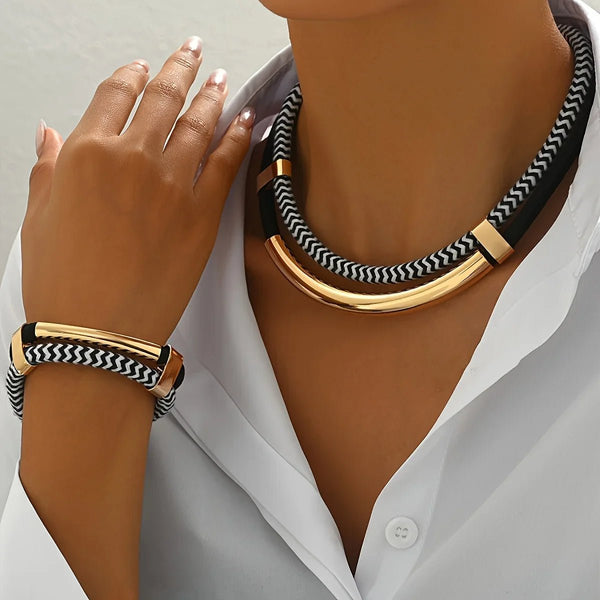 WOMEN'S CHAIN LINK NECKLACE & BRACELET SET - Zarino Newstyle