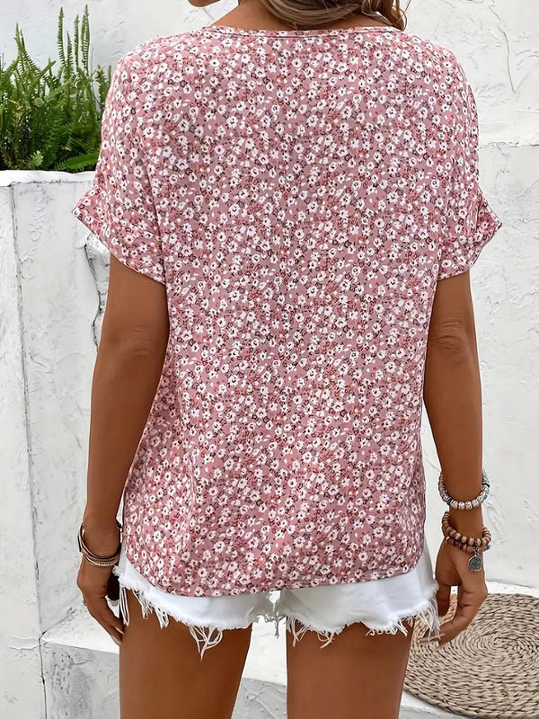 WOMEN'S CHIC FLORAL PRINT SUMMER BLOUSE
