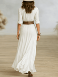 WOMEN'S CHIC FLOWING BUTTON FRONT SUMMER MAXI DRESS - Zarino Newstyle