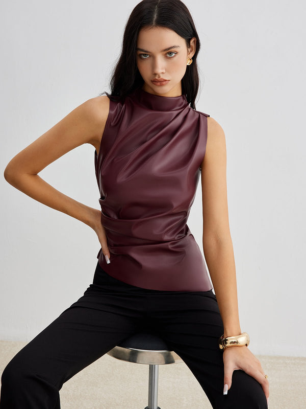 WOMEN'S CHIC SLEEVELESS HIGH NECK SUMMER TOP - Zarino Newstyle