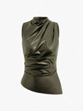 WOMEN'S CHIC SLEEVELESS HIGH NECK SUMMER TOP - Zarino Newstyle