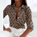 WOMEN'S CLASSIC COLLAR PRINTED SUMMER BLOUSE - Zarino Newstyle