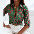 WOMEN'S CLASSIC COLLAR PRINTED SUMMER BLOUSE - Zarino Newstyle