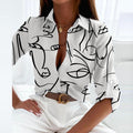 WOMEN'S CLASSIC COLLAR PRINTED SUMMER BLOUSE - Zarino Newstyle