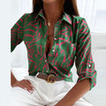 WOMEN'S CLASSIC COLLAR PRINTED SUMMER BLOUSE - Zarino Newstyle