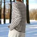 WOMEN'S CLASSIC STRIPE CREW NECK LONG SLEEVE TOP - Zarino Newstyle