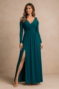 WOMEN'S COLD SHOULDER WRAP MAXI DRESS - Zarino Newstyle