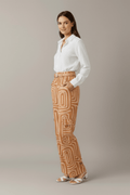 WOMEN'S COLLARED BLOUSE & PRINTED WIDE LEG TROUSER SET - Zarino Newstyle