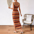 WOMEN'S COLORFUL STRIPED SUMMER MAXI DRESS - Zarino Newstyle