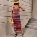WOMEN'S COLORFUL STRIPED SUMMER MAXI DRESS - Zarino Newstyle