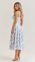 WOMEN'S CORSET BODICE SPAGHETTI STRAP SUMMER MIDI DRESS - Zarino Newstyle