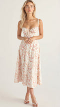 WOMEN'S CORSET BODICE SPAGHETTI STRAP SUMMER MIDI DRESS - Zarino Newstyle