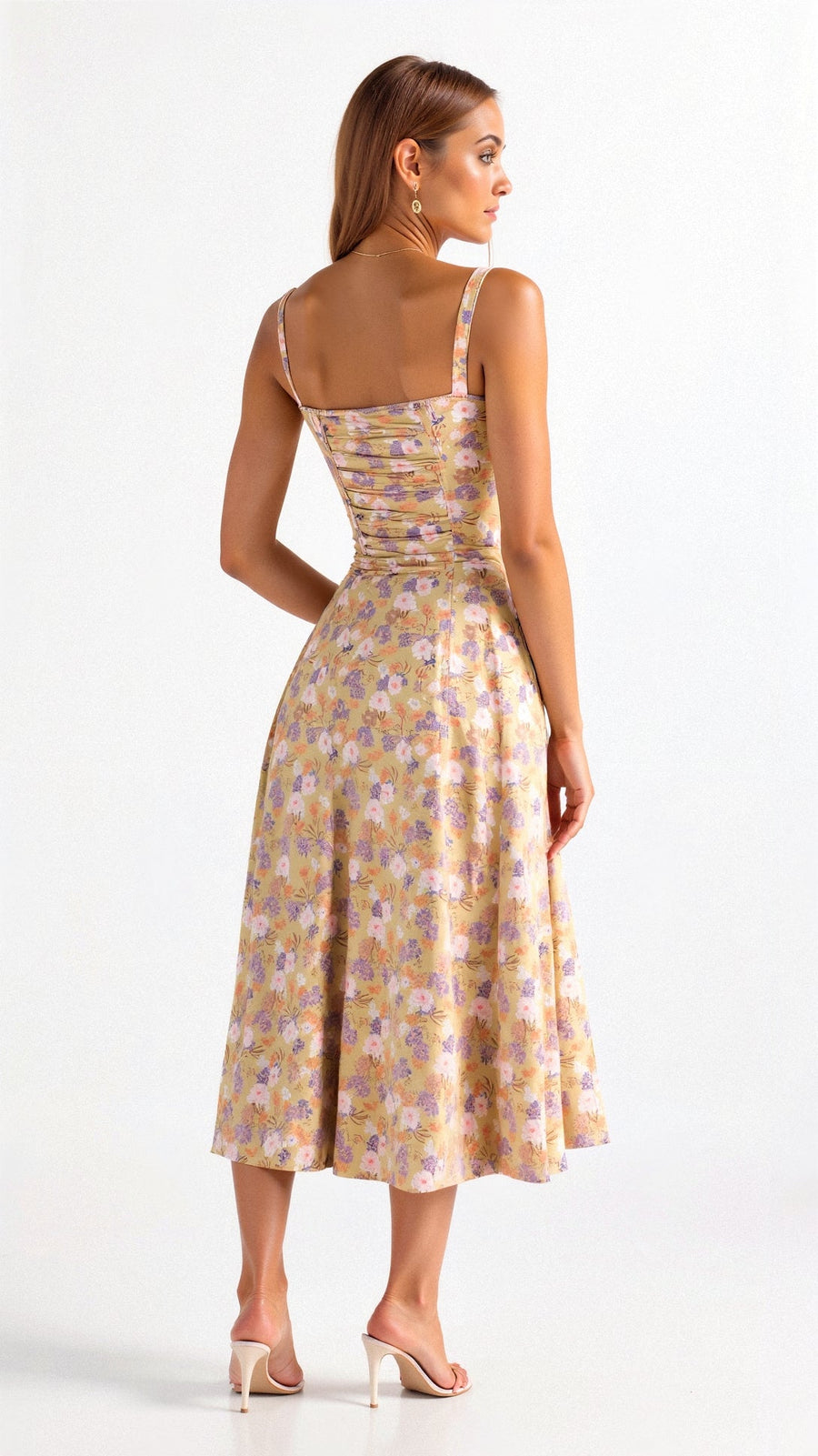 WOMEN'S CORSET BODICE SPAGHETTI STRAP SUMMER MIDI DRESS - Zarino Newstyle