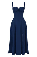 WOMEN'S CORSET BODICE SPAGHETTI STRAP SUMMER MIDI DRESS - Zarino Newstyle