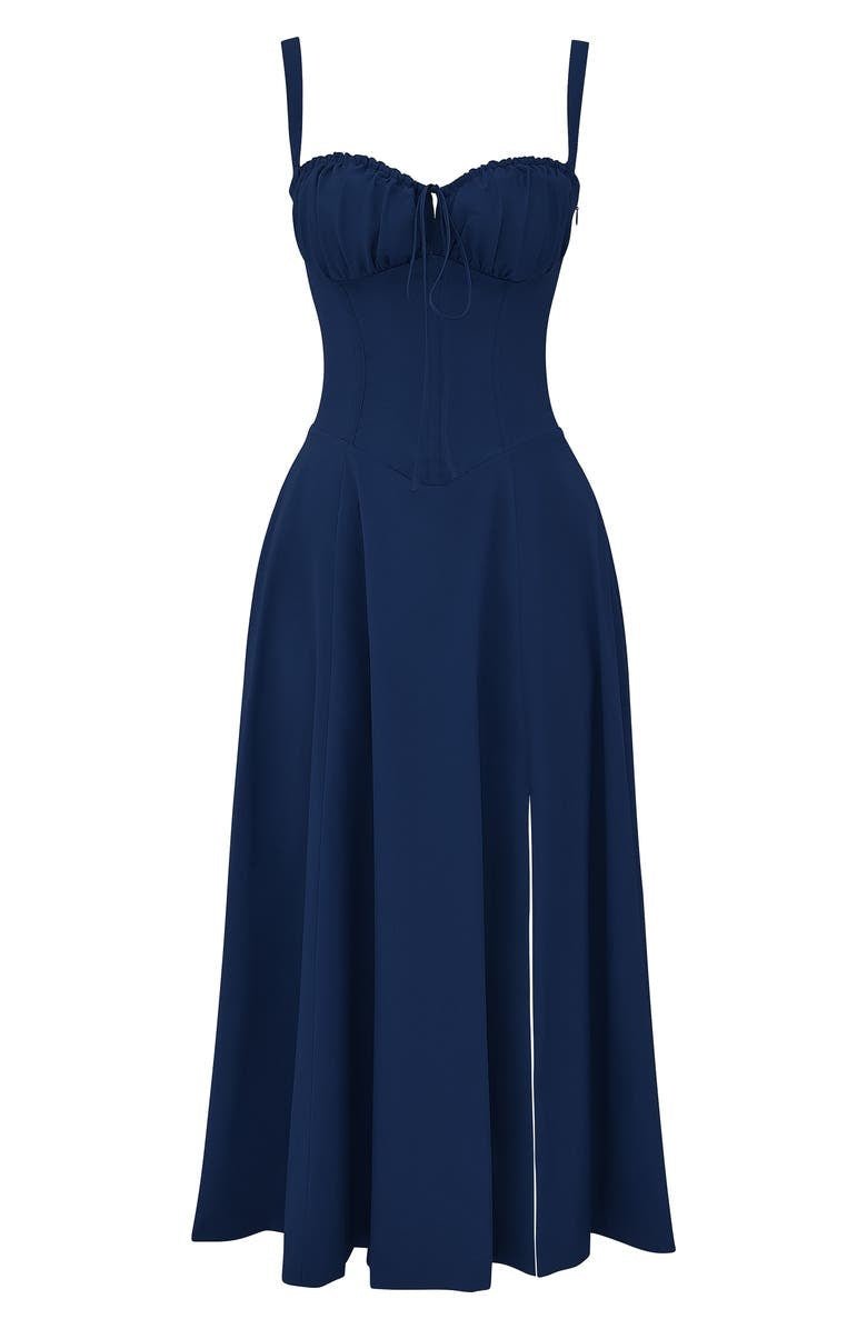 WOMEN'S CORSET BODICE SPAGHETTI STRAP SUMMER MIDI DRESS - Zarino Newstyle