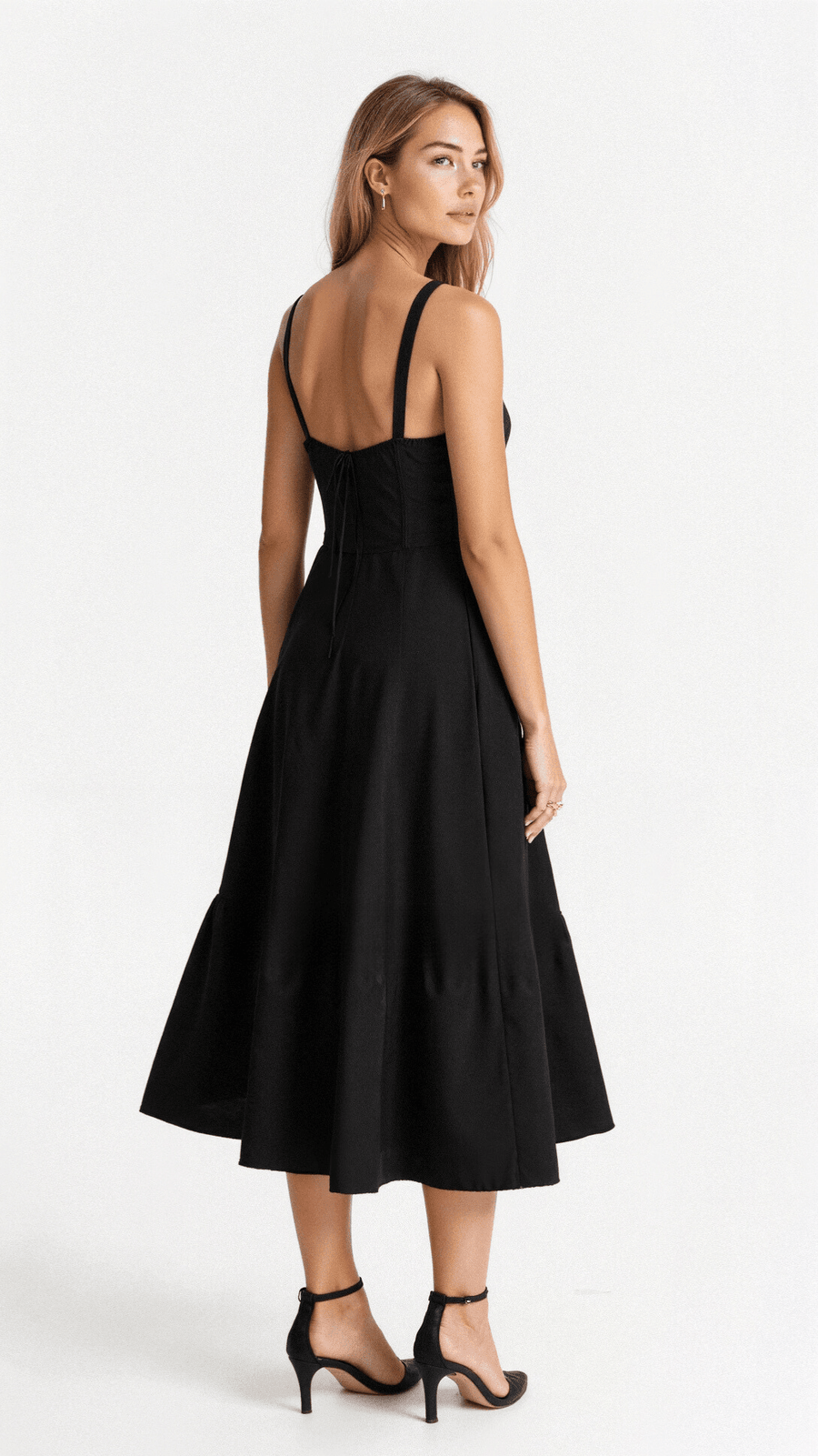 WOMEN'S CORSET BODICE SPAGHETTI STRAP SUMMER MIDI DRESS - Zarino Newstyle