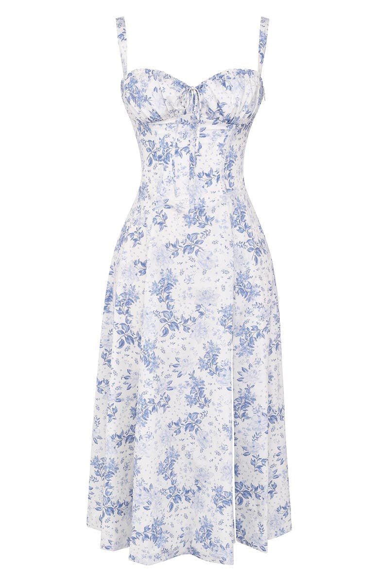 WOMEN'S CORSET BODICE SPAGHETTI STRAP SUMMER MIDI DRESS - Zarino Newstyle