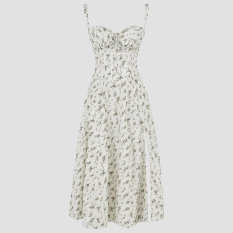 WOMEN'S CORSET BODICE SUMMER MIDI DRESS - Zarino Newstyle