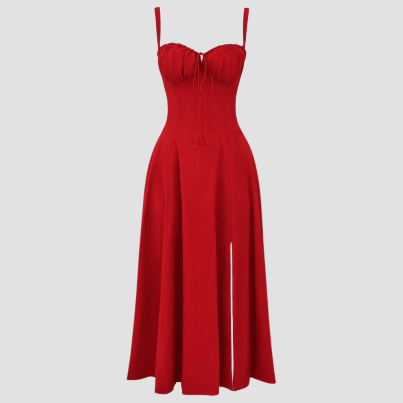 WOMEN'S CORSET BODICE SUMMER MIDI DRESS - Zarino Newstyle