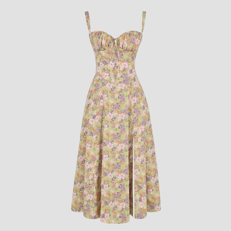 WOMEN'S CORSET BODICE SUMMER MIDI DRESS - Zarino Newstyle
