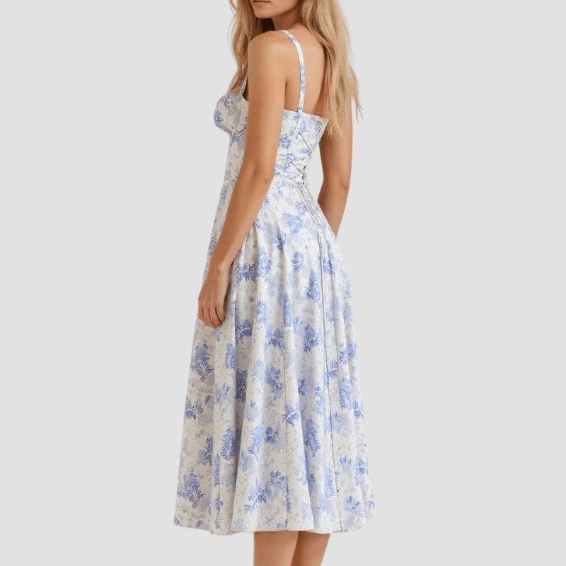 WOMEN'S CORSET BODICE SUMMER MIDI DRESS - Zarino Newstyle