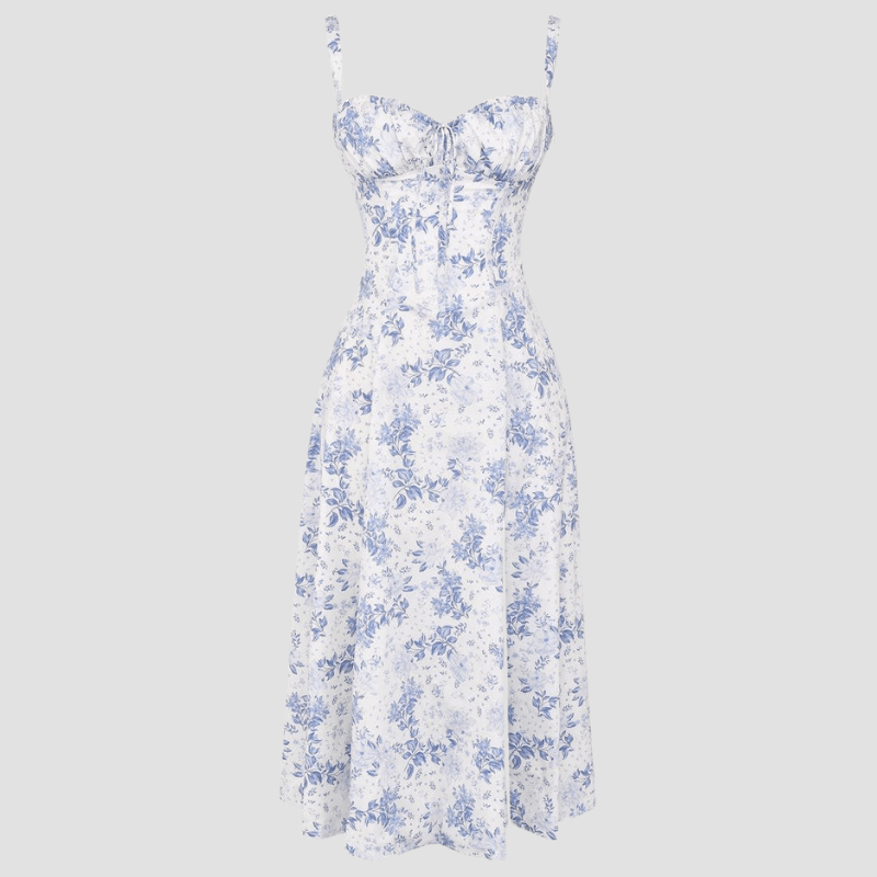 WOMEN'S CORSET BODICE SUMMER MIDI DRESS - Zarino Newstyle