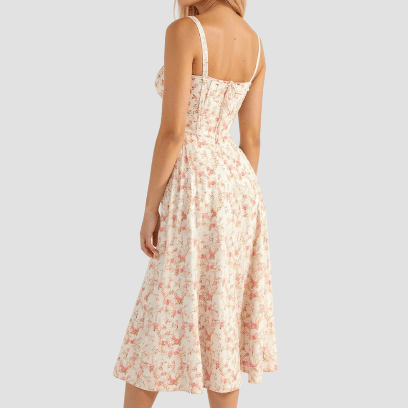 WOMEN'S CORSET BODICE SUMMER MIDI DRESS - Zarino Newstyle