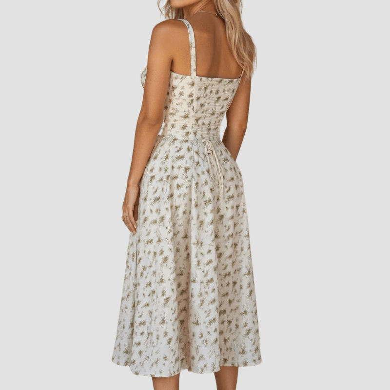 WOMEN'S CORSET BODICE SUMMER MIDI DRESS - Zarino Newstyle