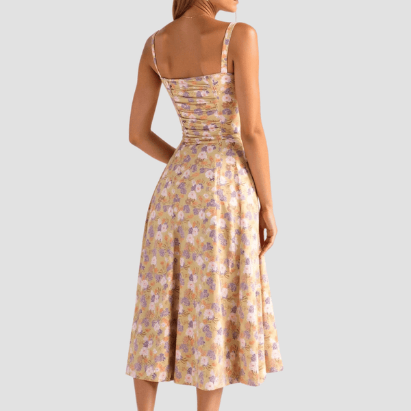 WOMEN'S CORSET BODICE SUMMER MIDI DRESS