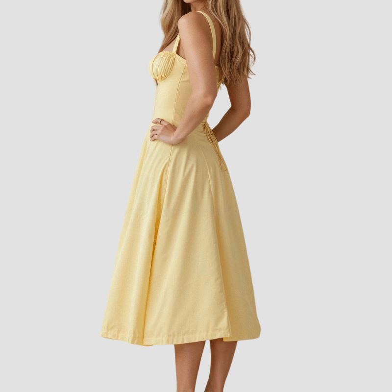WOMEN'S CORSET BODICE SUMMER MIDI DRESS - Zarino Newstyle