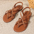 WOMEN'S CRISS - CROSS BRAIDED FLAT SUMMER SANDALS - Zarino Newstyle