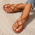 WOMEN'S CRISS - CROSS BRAIDED FLAT SUMMER SANDALS - Zarino Newstyle