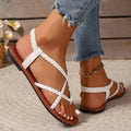 WOMEN'S CRISS - CROSS BRAIDED FLAT SUMMER SANDALS - Zarino Newstyle