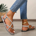 WOMEN'S CRISS - CROSS BRAIDED FLAT SUMMER SANDALS - Zarino Newstyle