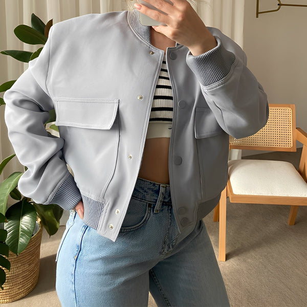 WOMEN'S CROPPED BOMBER JACKET - Zarino Newstyle
