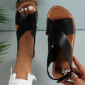 WOMEN'S CROSSOVER STRAP FLAT SANDALS - Zarino Newstyle