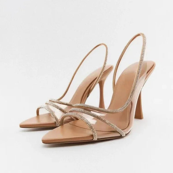 WOMEN'S CRYSTAL STRAP STILETTO SANDALS - Zarino Newstyle