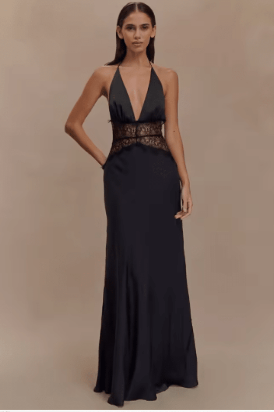 WOMEN'S DEEP PLUNGE HALTER NECK BACKLESS MAXI DRESS - Zarino Newstyle