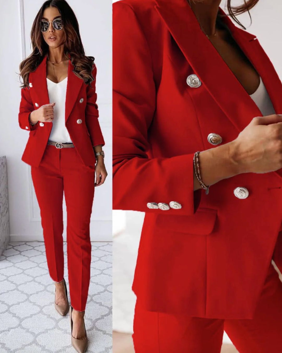 WOMEN'S DOUBLE - BREASTED SUIT SET - Zarino Newstyle