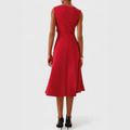 WOMEN'S DRAPED ASYMMETRIC MIDI DRESS - Zarino Newstyle