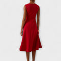 WOMEN'S DRAPED ASYMMETRIC MIDI DRESS - Zarino Newstyle