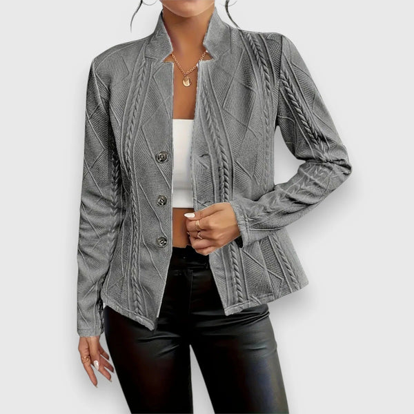 WOMEN'S DRAPED NECK LONG SLEEVE SATIN BLOUSE - Zarino Newstyle