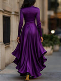 WOMEN'S DRAPED RUFFLE WRAP MAXI DRESS - Zarino Newstyle