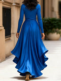 WOMEN'S DRAPED RUFFLE WRAP MAXI DRESS - Zarino Newstyle