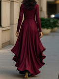 WOMEN'S DRAPED RUFFLE WRAP MAXI DRESS - Zarino Newstyle
