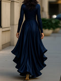 WOMEN'S DRAPED RUFFLE WRAP MAXI DRESS - Zarino Newstyle
