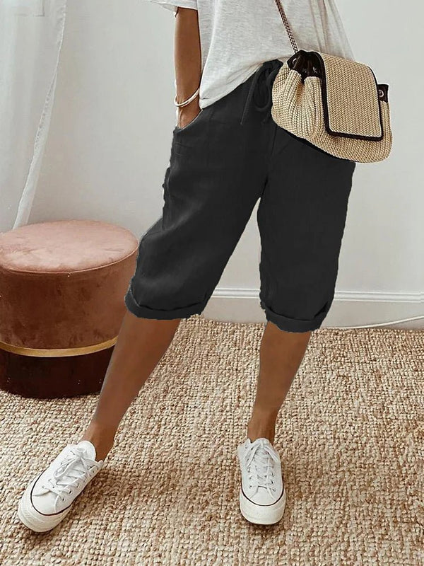 WOMEN'S DRAWSTRING RELAXED FIT SUMMER SHORTS