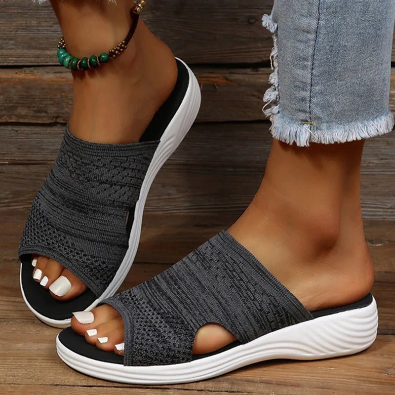 WOMEN'S ELASTIC KNIT WEDGE SANDALS - Zarino Newstyle